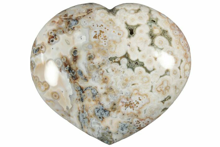 Polished Orbicular Ocean Jasper Heart - Madagascar #206682